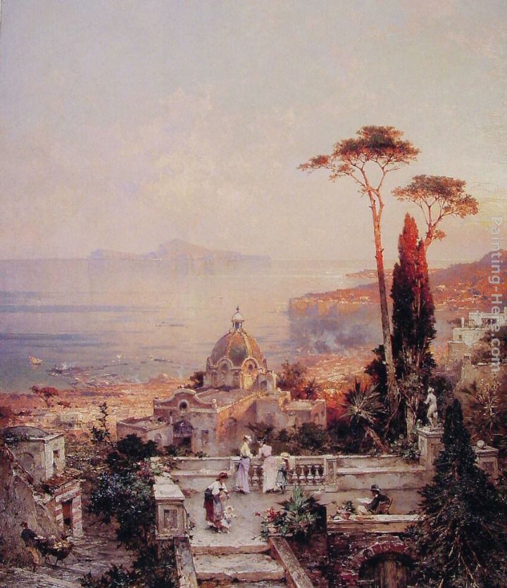 The view from the Balcony painting - Franz Richard Unterberger The view from the Balcony art painting